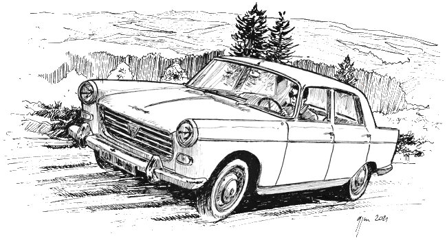 dessin d'une Peugeot 404